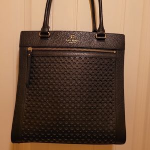 Kate Spade black laser cut tote handbag  Like new, pristine condition